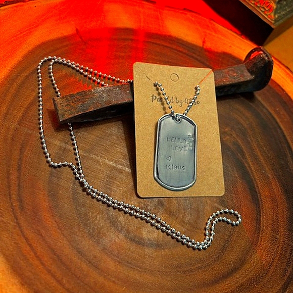 Hello love Klaus, 30 inch necklace military dog tag - Picture 4 of 6